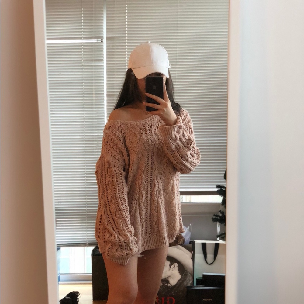 Cozy Oversized Dusty pink Knit sweater